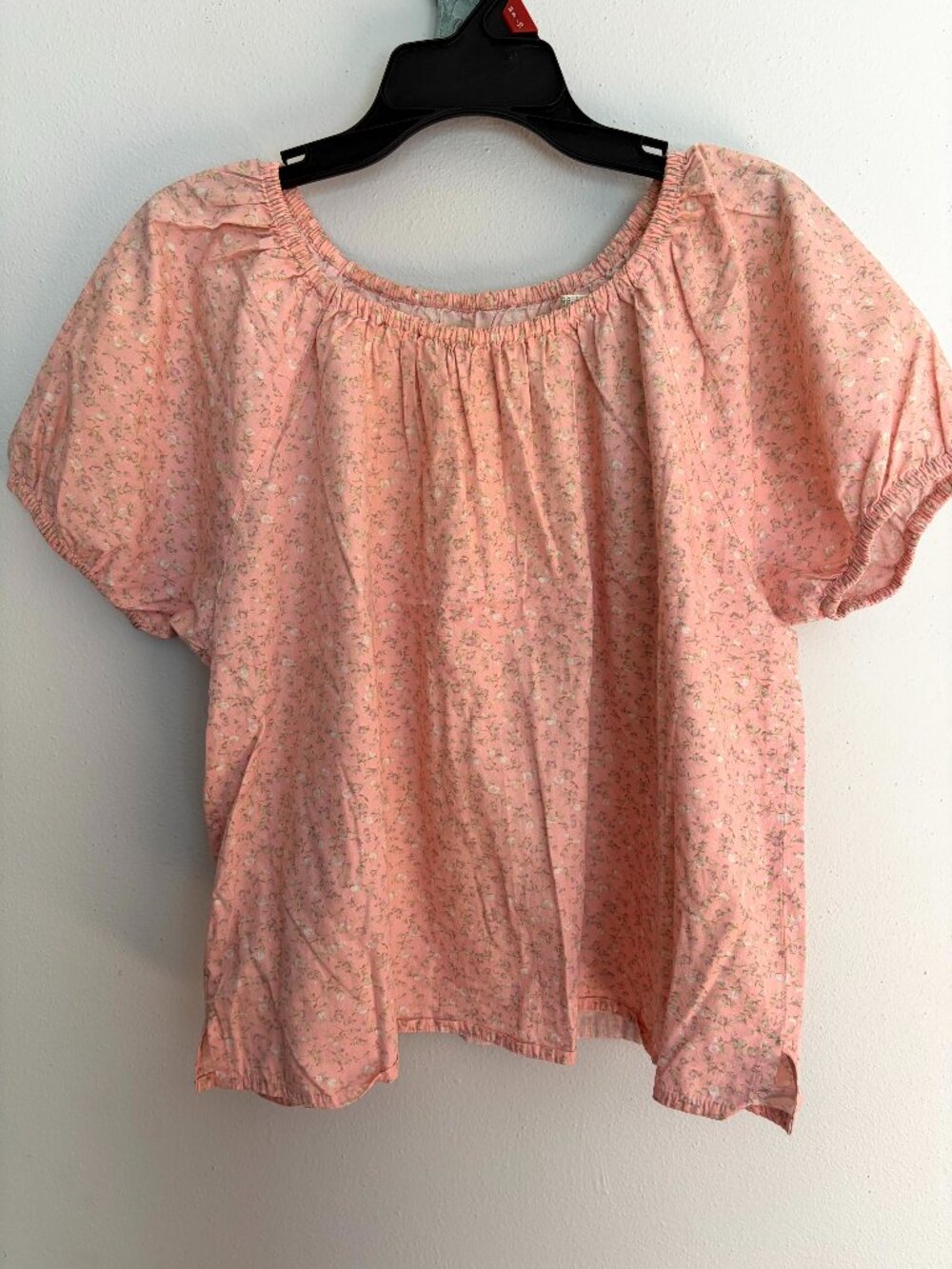 Studio Works Women Short sleeve Pull Over blouse Pink Floral Plus Size 1X